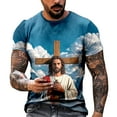 thumbnail image 2 of Mens Easter Tops Fashion Short Sleeved Comfortable Mens Sprimg Clothing,Sky Blue,L, 2 of 3