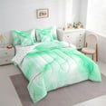 thumbnail image 3 of Castle Fairy Teens Female Women Green Gold Marble Bedding Comforter Set 7-Piece,Marbling Watercolor King Bedding Sets,Abstract Gradient Vintage Aesthetic Ultra Soft Bed Sheets,Super Cozy Room Decor, 3 of 8