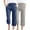 Gray, variant on YUGYXL 2PC Capri Pants for Women Summer Drawstring Cotton Linen Pants with Pockets Going Out Straight Capris Navy S