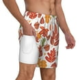 thumbnail image 2 of Kdxio Acorns And Autumn Leaves Print Men'S Swim Trunks With Compression Liner 7 Inch Inseam Quick Dry Swim Shorts, 2 of 7