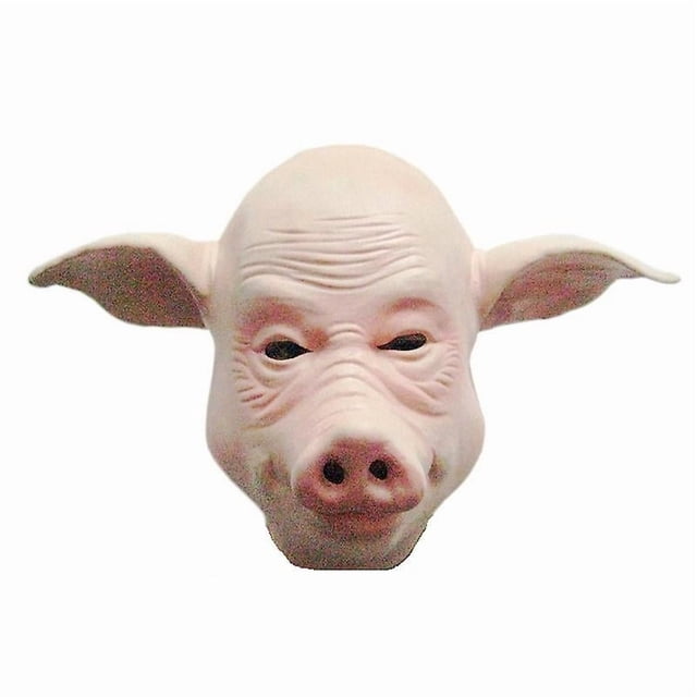 Máscara de látex de goma con forma de cabeza de cerdo con disfraz de animal para adultos