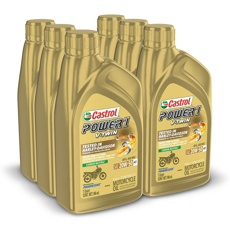 Castrol Power 1 V-Twin 4T 20W-50 Full Synthetic Motorcycle Oil, 1