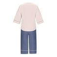 thumbnail image 3 of APEXFWDT Women's 3/4 Sleeve Padded Sleepwear - Built-in Support Top & Lounge Capri Pants Comfort Pajama Set, 3 of 6