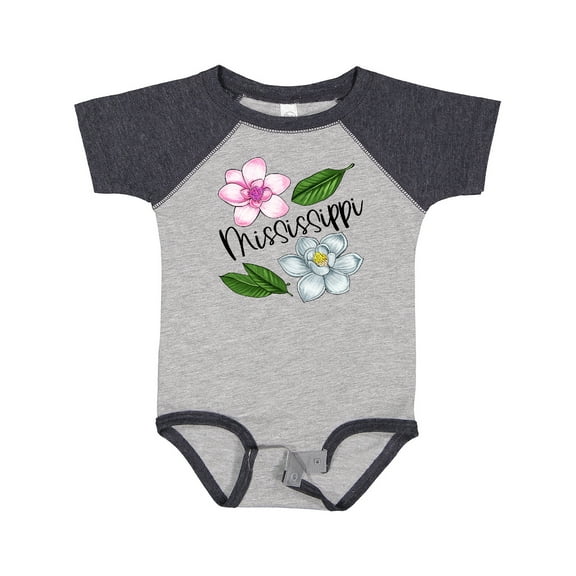 Inktastic Mississippi Magnolia Flowers and Leaves Boys or Girls Baby Bodysuit