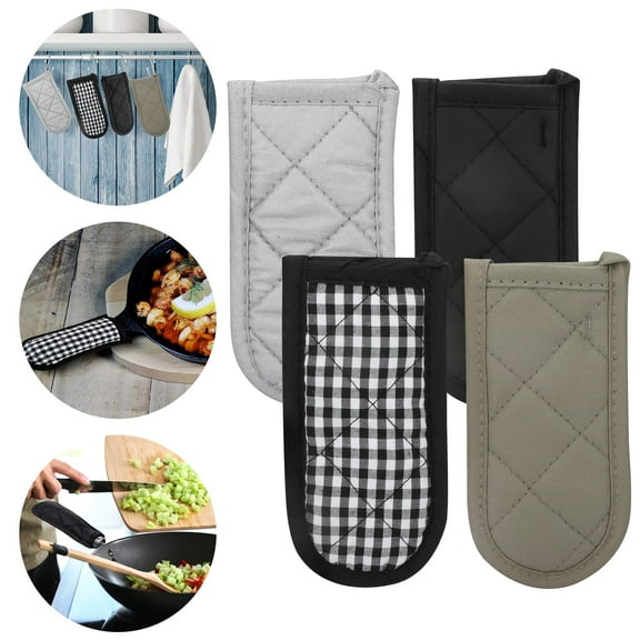 EEEkit 4pcs Cotton Hot Handle Covers, Cast Iron Skillet Handle Holders, Heat Resistant Pot Handle Sleeves for Frying Pans