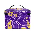 thumbnail image 4 of HELLHERO Travel Wash Cosmetic Bag Wide-open Travel Make up Bag Practical Travel Portable, Abstract Lines, 4 of 6