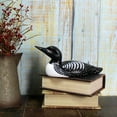 thumbnail image 6 of CVHOMEDECO. Primitives Hand Engraving and Painted Wood Loon Farmhouse Figurine Decorative Accent, 10-1/4 Inch, 6 of 8
