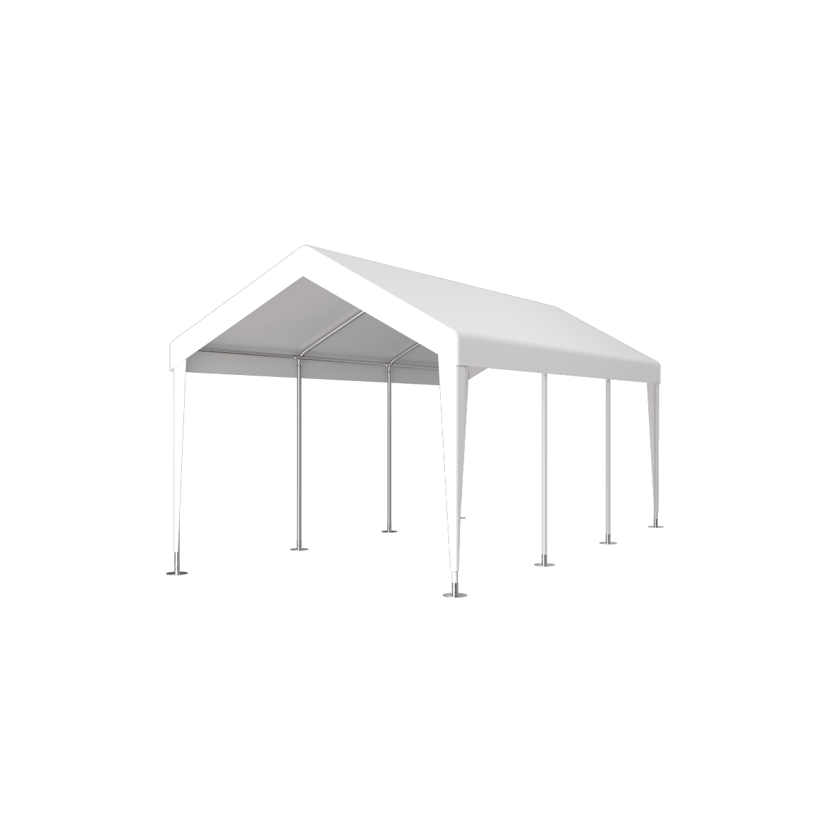 10' x 20' Heavy Duty Portable Carport Garage Canopy with 2 Roll-Up Doors &4 Ventilated Windows White for Car Truck Boat and Garden Tools