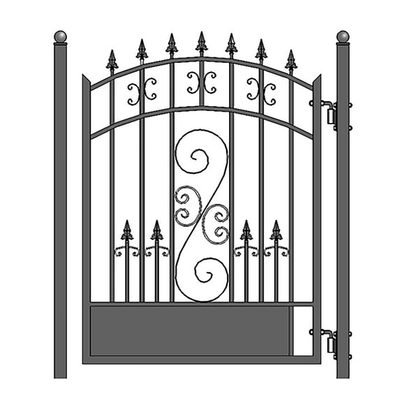 ALEKO Outdoor Garden Yard 5 x 4 feet Steel Venice Style Pedestrian Gate Black