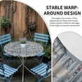thumbnail image 5 of Blue Seaports Fitted Tablecloth with Elastic Edged, Round Table Cloth for Dining Table, Vintage Ocean Anchor Shark Farmhouse Wood Waterproof Oil Proof Table Cover for Indoor Outdoor 36"-44", 5 of 8