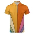 thumbnail image 4 of 70s Retro Gallery Men Zipper T-shirt Summer Casual Short Sleeve T-shirt Top, 4 of 7