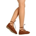 thumbnail image 3 of New Women Qupid Sprinkle-01 Faux Suede Point Toe Lace Up Ringlet Ballerina Flat, 3 of 3