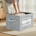 thumbnail image 1 of Caja De Almacenamiento Plegable De Tela Con Ventana Frontal De PVC Para Organización Del Hogar, Color Gris, 1 of 9