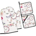 thumbnail image 2 of Cartoon Llama Alpaca Oven Mitts and Pot Holders Sets for Kitchen 4 Pcs 7"X11" Heat Resistant Baking Cooking, 2 of 6