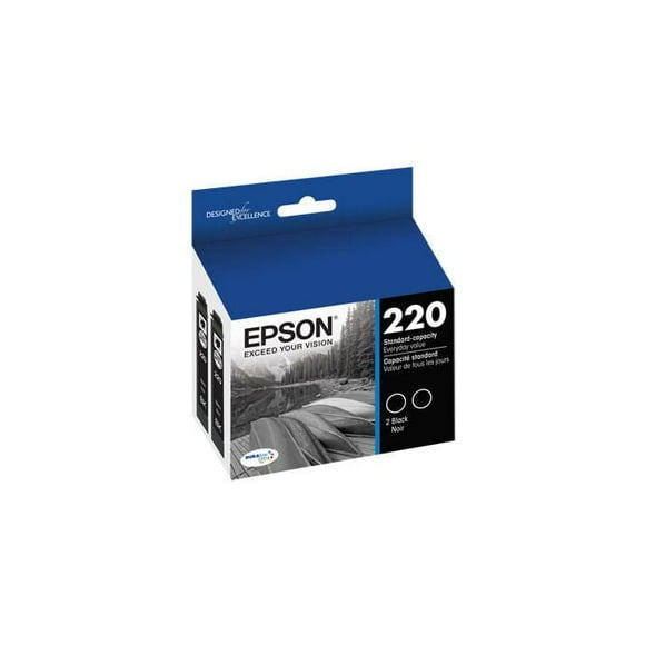 Epson T220 Standard-Capacity Black Dual Pack Ink Cartridges