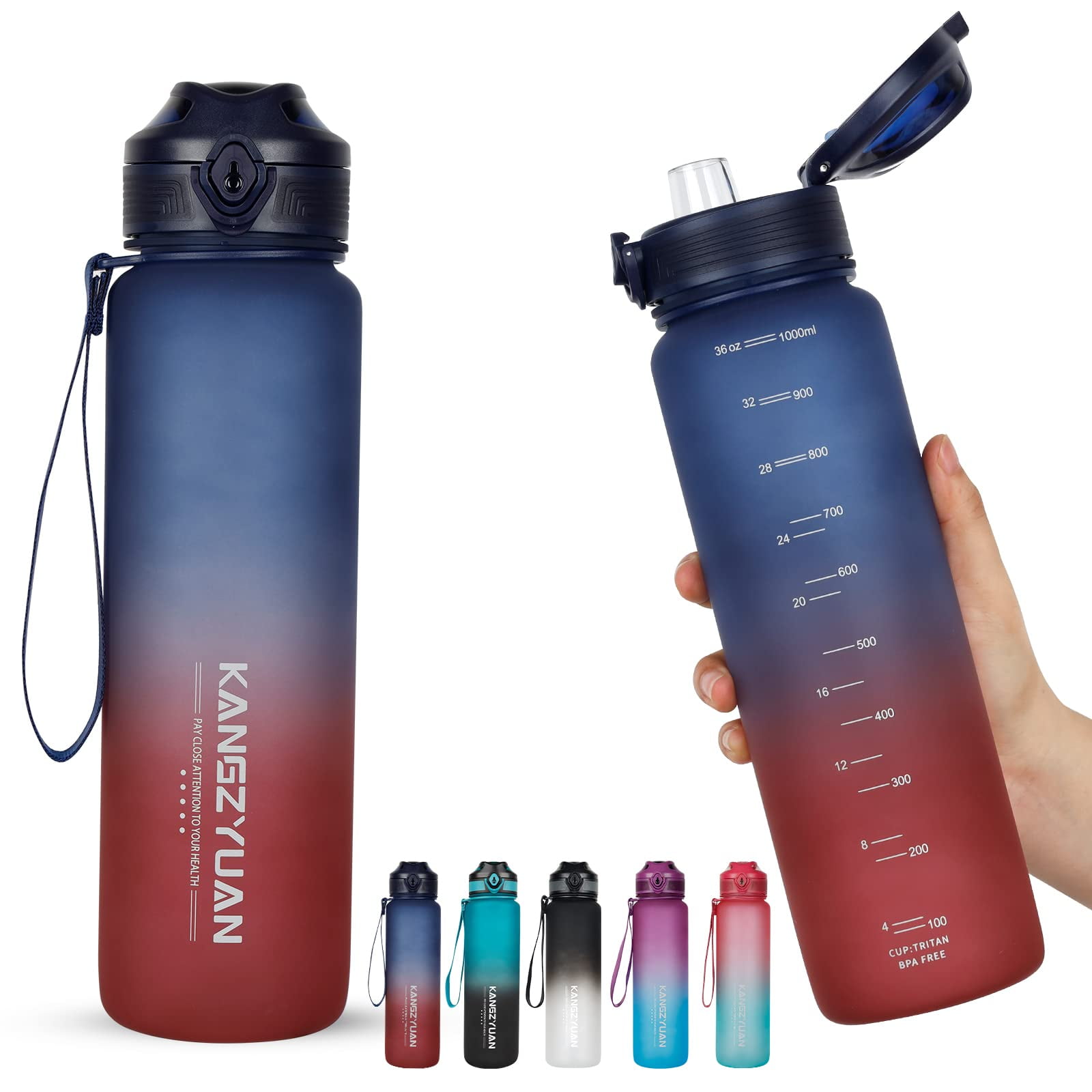KANGZHIYUAN 1000ml Large Sports Bottle Gym Fitness PC Water Bottle BPA Free  Trav Sale - Banggood USA Mobile-arrival notice