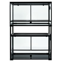 GUZZLO 2-Layer 40 Gallon Full Tempered Glass Reptile Terrarium, Easy Assembly