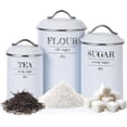 thumbnail image 4 of ATENOW 3-Pack Large Flour Sugar Tea Canisters, Airtight Canisters Organizer with Airtight Lids, Rustic Farmhouse Food Storage Containers for Kitchen Countertop Decor, 4 of 5