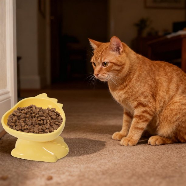 Herramientas y mejoras para el hogar Tazón de plástico para gatos Tazón para perros Tazón para comida de gatos Tazón para beber para la vértebra cervical Tazón para mascotas Tazón para mascotas