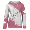thumbnail image 4 of Fiaer Women Hoodies Cute Dog Fist Bump Graphic Long Sleeve Hooded Pullover Oversized Drawstring Baggy Fit Sweatshirts with Pockets Pink XL, 4 of 4