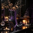 thumbnail image 6 of Halloween Witch Boot Vase Plastic Gothic Planter Halloween Table Centerpieces for Indoor Outdoor Home Office Decor.(A:10*8 in)1PC, 6 of 9