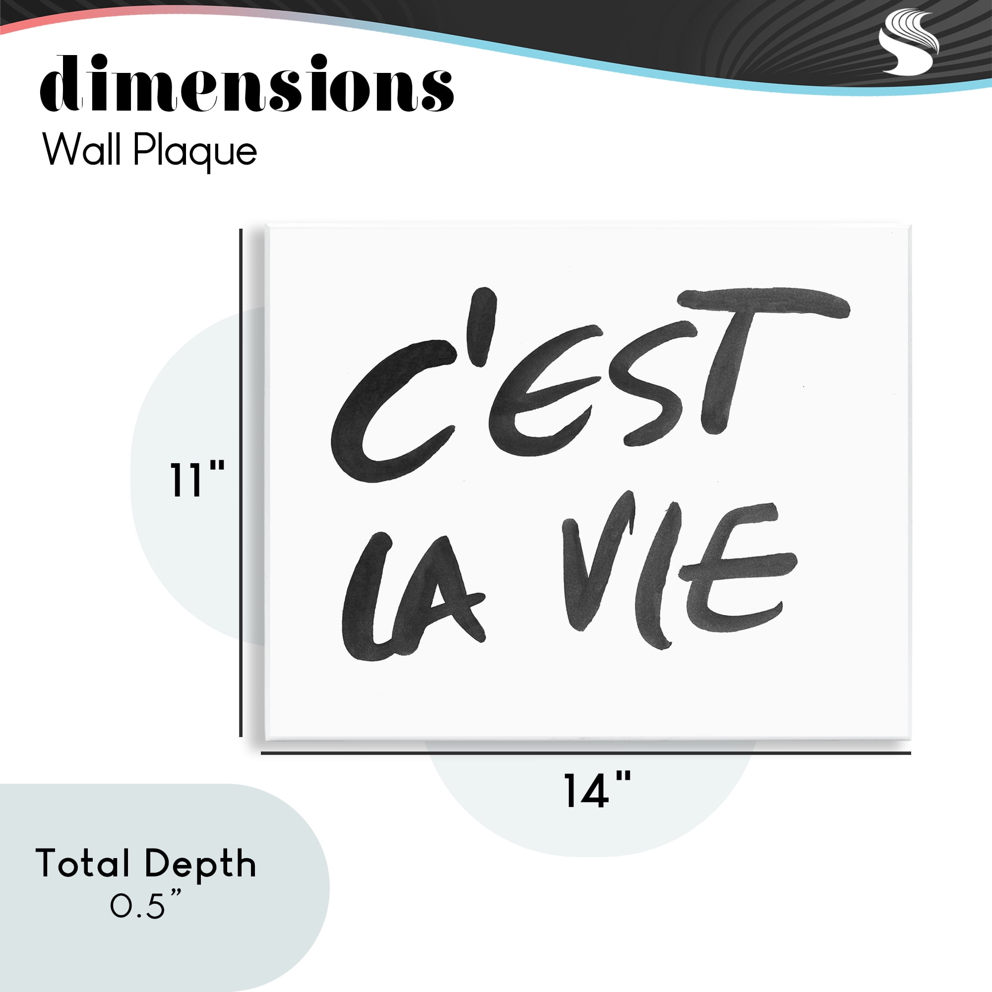 Stupell Industries C'est La Vie Minimal Text Wall Plaque Art, design by SD Graphics Studio