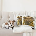 thumbnail image 4 of Ambesonne Rustic Throw Pillow Cover 2 Pack, Barn Cottage Summer Flowers, 20", Earth Yellow and Cocoa, 4 of 7
