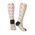 thumbnail image 4 of Fotbe Yellow Pueple Rabbit print Women's Men's Novelty Crew Socks Cotton Socks Knee High Socks for Walking,Running,Nurses,Pregnancy, 4 of 9