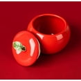 thumbnail image 3 of Mozacona Ceramic Apple Shape Container Food Storage Jar with Lid, 3 of 3