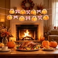 thumbnail image 2 of Bow Pumpkin Themed Bunting Banner 14 Pcs – Fall Thanksgiving Party Hanging Flag Thick Cardstock, Festive Atmosphere Setup, 2 of 6