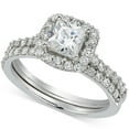 thumbnail image 1 of 2 ct Princess Cut Halo Diamond Engagement Ring Wedding Set 14k White Gold, 1 of 3