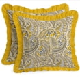 thumbnail image 4 of Ensemble de 2 Housses de Coussin en Sergé de Coton Vargottam - Imprimé Cachemire, 18x18 Housses de Coussin à Volants avec Fermeture Éclair Cachée, Imprimé Réversible, Décor Rustique de Ferme, 4 of 6