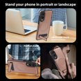 thumbnail image 4 of Magnetic for Samsung Galaxy S25 Edge PU Leather Case, Compatible with Magsafe, Built-in Invisible Stand, Premium Ultra Slim Adjustable Kickstand Protective Phone Case for Galaxy S25 Edge, Rosegold, 4 of 8