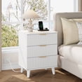 thumbnail image 2 of GIKPAL Night Stands for Bedroom, Modern Bedside Table with 3 Drawers & Charging Station,Fluted Panel End Tables for Bedroom  & Living Room, White, 2 of 11