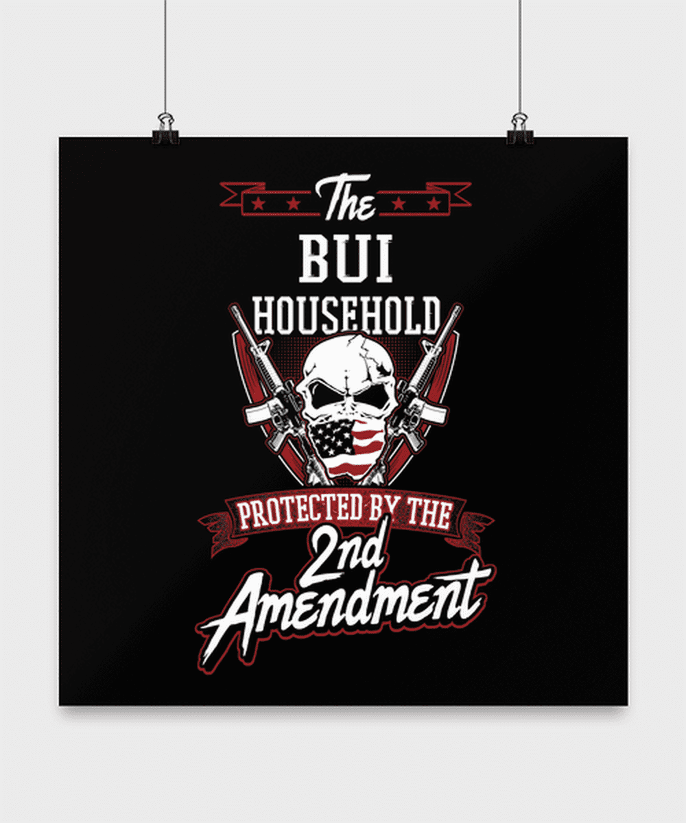 Last Name Bui Poster Household Protected By 2nd Second Amendment 