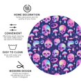thumbnail image 3 of Picia Skull rainbow color Printed Leather Coasters for Drinks, 4" Drink Coasters Set of 4 for Tabletop Protection, Handmade Luxurious Home Décor and Housewarming Gift -Round Shape, 3 of 6