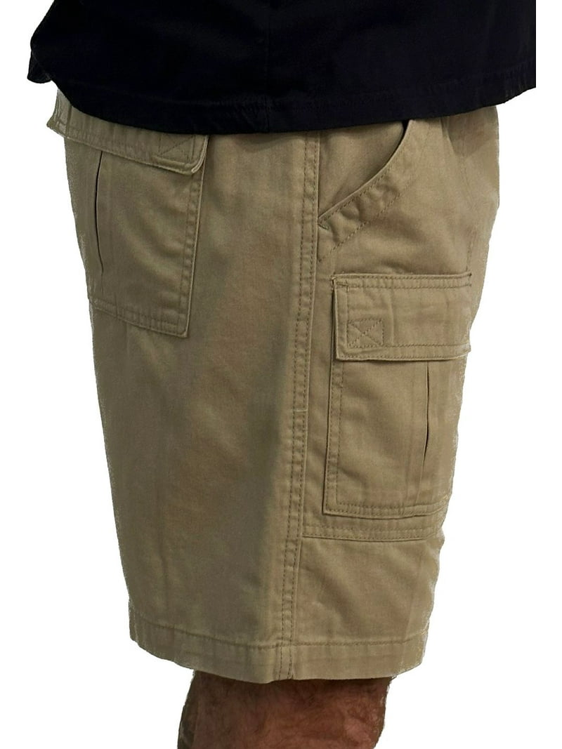Talos Men's Khaki Cargo Shorts 32 100% Cotton, Relaxed Fit