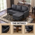 thumbnail image 7 of Bonzy Home Sectional Sofa Couch, L Shaped Couch Sofa with Reversible Chaise, Faux Leather Lounge Sofa for Living Room Apartment Small Space, 7 of 7