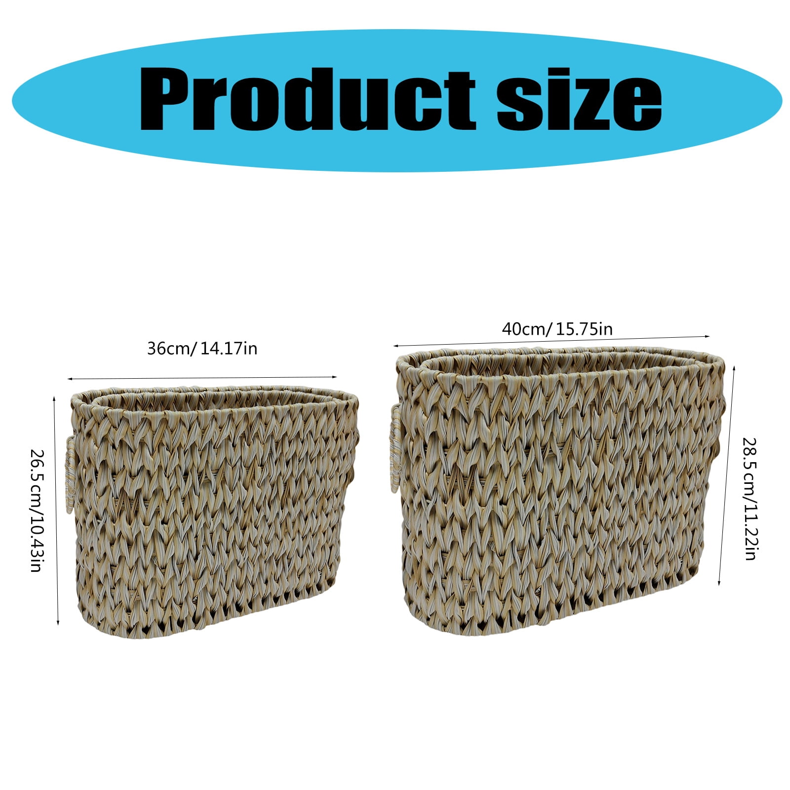 Elegant Wicker Toilet Paper Storage Basket with Lid Narrow Bathroom Organizers for 6 to 9 Rollsl Portable for Closet