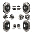 thumbnail image 1 of Transit Auto Front Rear Wheel Hub Bearings Assembly Coated Disc Brake Rotors and Ceramic Pads Kit (10Pc) for Car Honda Civic - Left Right Side (Driver Passenger) KBB-117573, 1 of 10