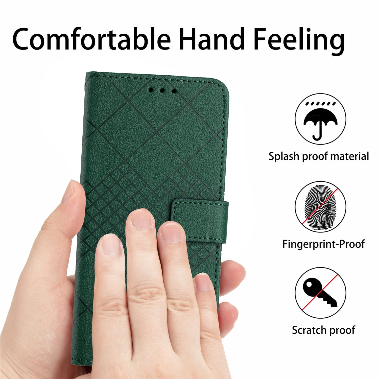 For IPhone 17 PRO Ax Wallet Case RFID Blocking Litchi Texture Leather Obile Cover - Dark Green - Phone Case And Protective Case Price