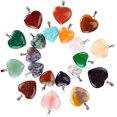 thumbnail image 2 of 20 piezas colgantes de piedra en forma de corazón, cuentas de chakra, dijes de cristal DIY, 2 tamaños diferentes, colores surtidos brillar Electrónica, 2 of 5