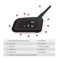 thumbnail image 3 of EJEAS V6 Pro Intercomunicador para casco de motocicleta Intercomunicador con auriculares Bluetooth Intercomunicador inalámbrico BT de 800M, 3 of 8