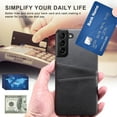 thumbnail image 2 of Dteck For Samsung Galaxy S22 Plus,Luxury Leather Card Holder Hard Back Lightweight Retro Slim Case Cover for Galaxy S22+ 5G,Black, 2 of 5