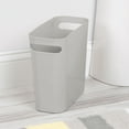 thumbnail image 6 of mDesign Plastic Small 1.5 Gal/5.7 Liter Trash Can, Handles, 2 Pack, Light Gray, 6 of 9