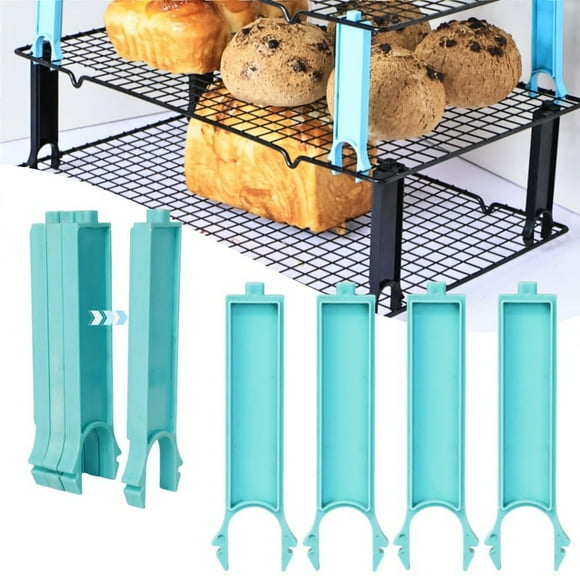 Solution d'Organisation de Grilles pour Cuisine - Empileur de Grilles en Fil Métallique, Lot de 4 pour un Rangement Gain de Place dans les Foyers Occupés