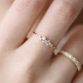 thumbnail image 1 of Lzz 14k Gold Simple Diamond Ring Cubic Zirconia Stackable Diamond Ring Ladies Wedding Ring Size 6-10 (US Code 6), 1 of 4