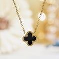 thumbnail image 4 of JeenMata Collar con Colgante de Flor Negra Bañado en Oro Amarillo, 4 of 7