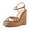 Brown, variant on XYD Women Straw Wedge Platform High Heels Sandals Round Open Toe Ankle Strap Espadrilles Party Shoes Size 7 Gold