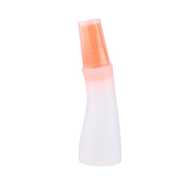 Cepillo de silicona para barbacoa, cepillo de silicona de grado alimenticio para botellas de aceite, cepillo para aceite de barbacoa, cepillo para condimentos con escala y tapa, cepillo para botellas